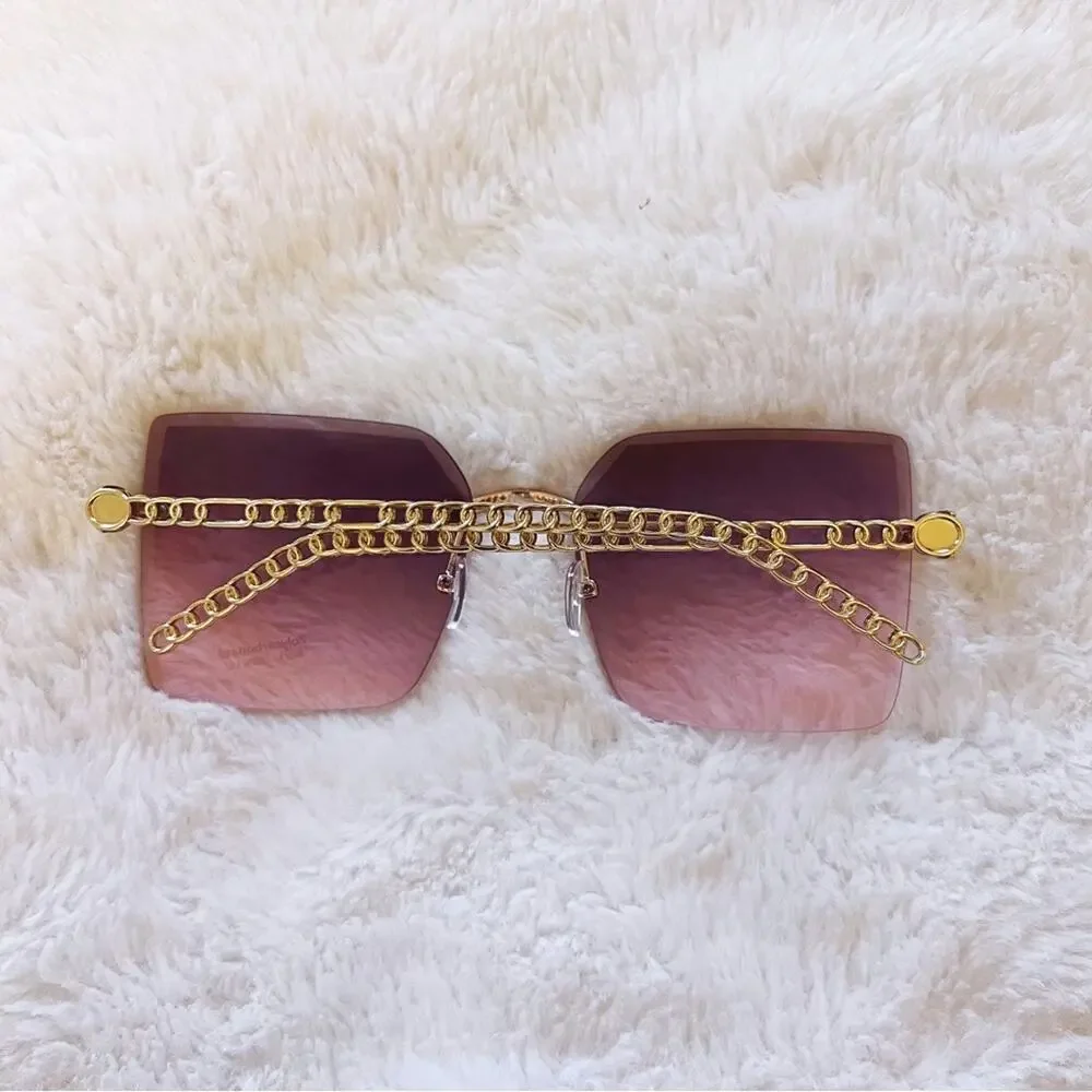 Skyla Light Purple Square Oversized Sunglasses - Picture 12 of 12